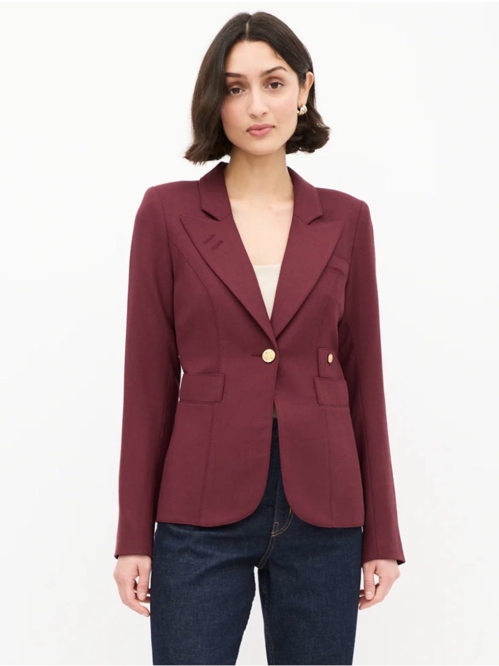 Smythe Burgundy Textured Blazer size 4